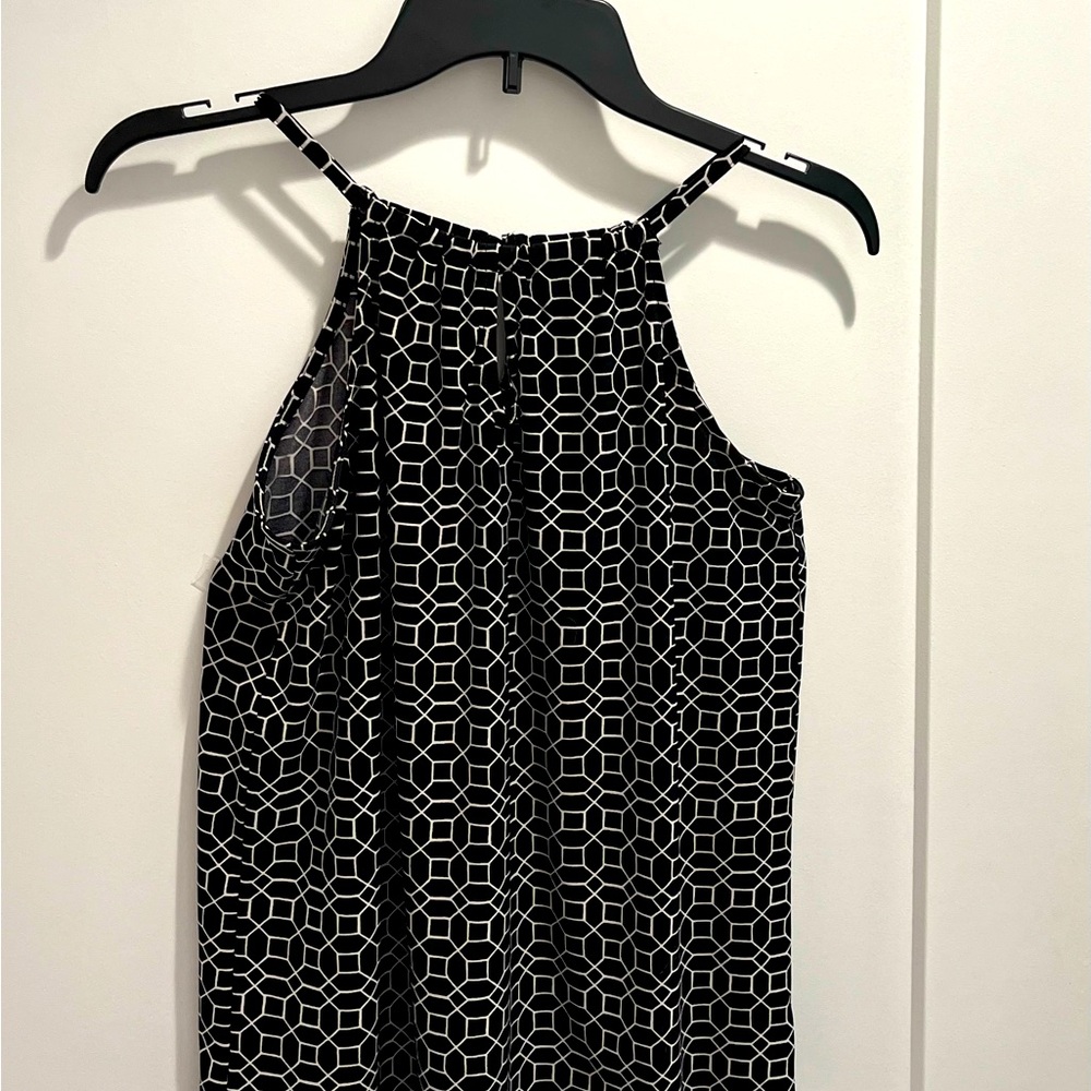 The Limited sleeveless black & white blouse, small
